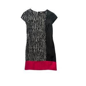 M60 Miss Sixty Color Block Dress | Black, Gray, Pink | Size 0 | Y2K Retro